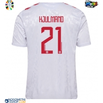 Moški Nogometni dresi Danska Morten Hjulmand #21 Gostujoči EP 2024 Kratek Rokav